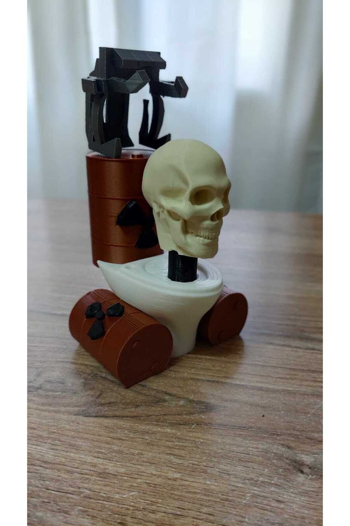 Skibidi Toilet Skull İskelet Adam Oyuncak Figürü Şibili Tuvalet İskelet Adam