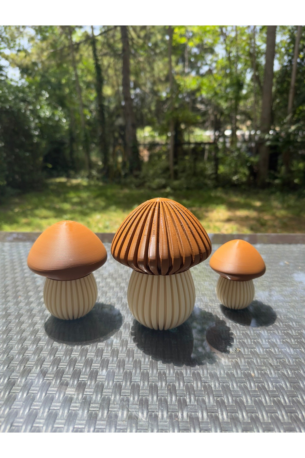 3'lü Dekoratif Mantar Tealight Biblo Set