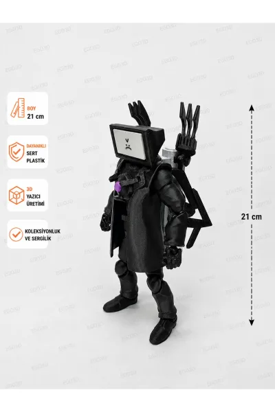 Skibidi Toilet Premium Titan Tvman (TÜM EKLEMLERi HAREKETLi) Dummy Aksiyon Figürü Oyuncak 21Cm