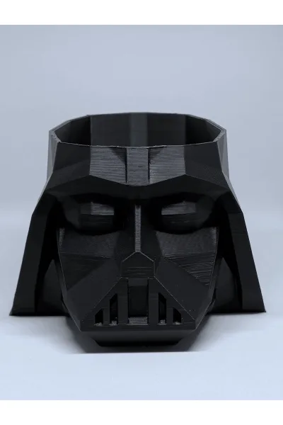 Low Poly 3d Baskı Star Wars Darth Vader Siyah Kalemlik Ofis Masaüstü Süs