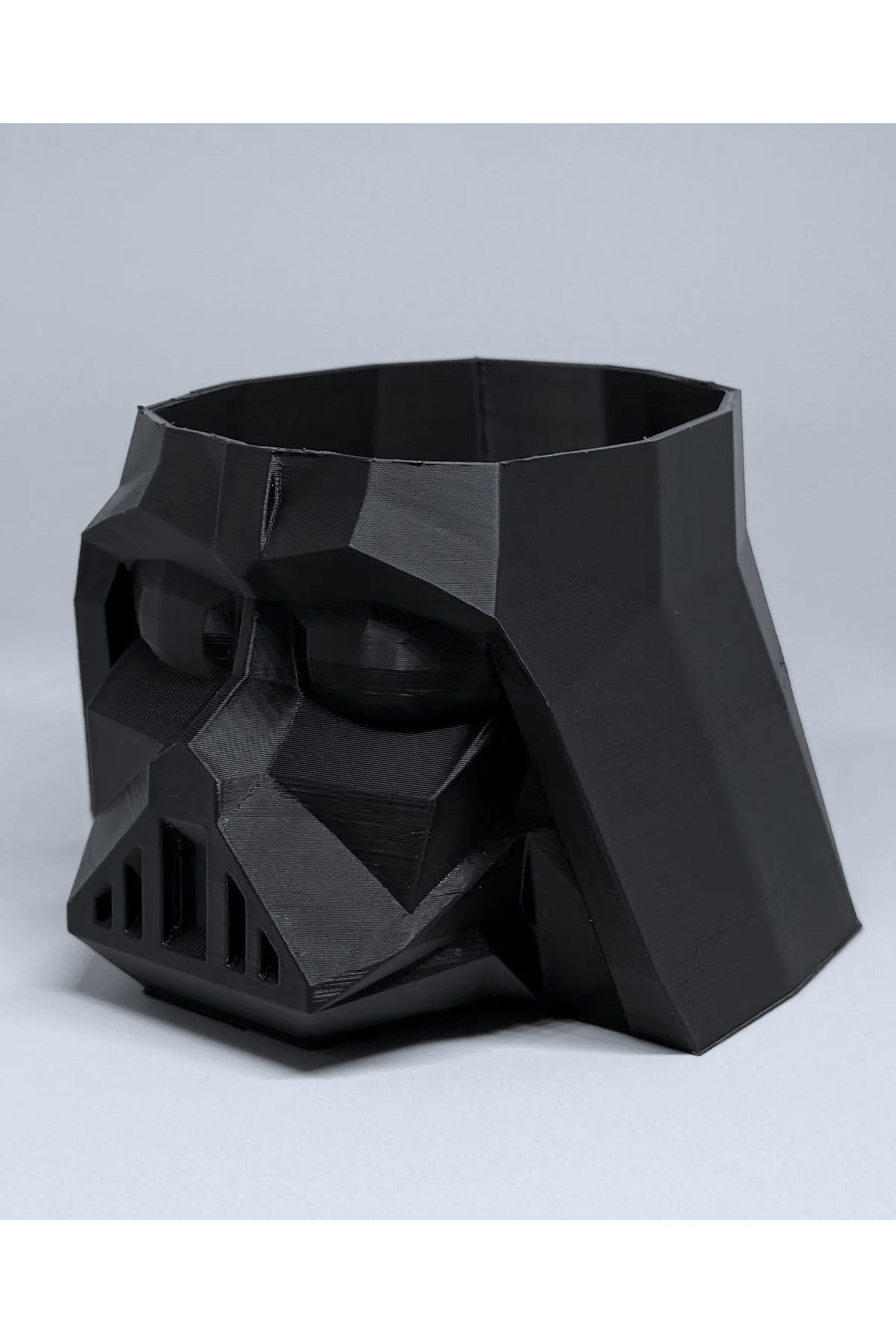 Low Poly 3d Baskı Star Wars Darth Vader Siyah Kalemlik Ofis Masaüstü Süs