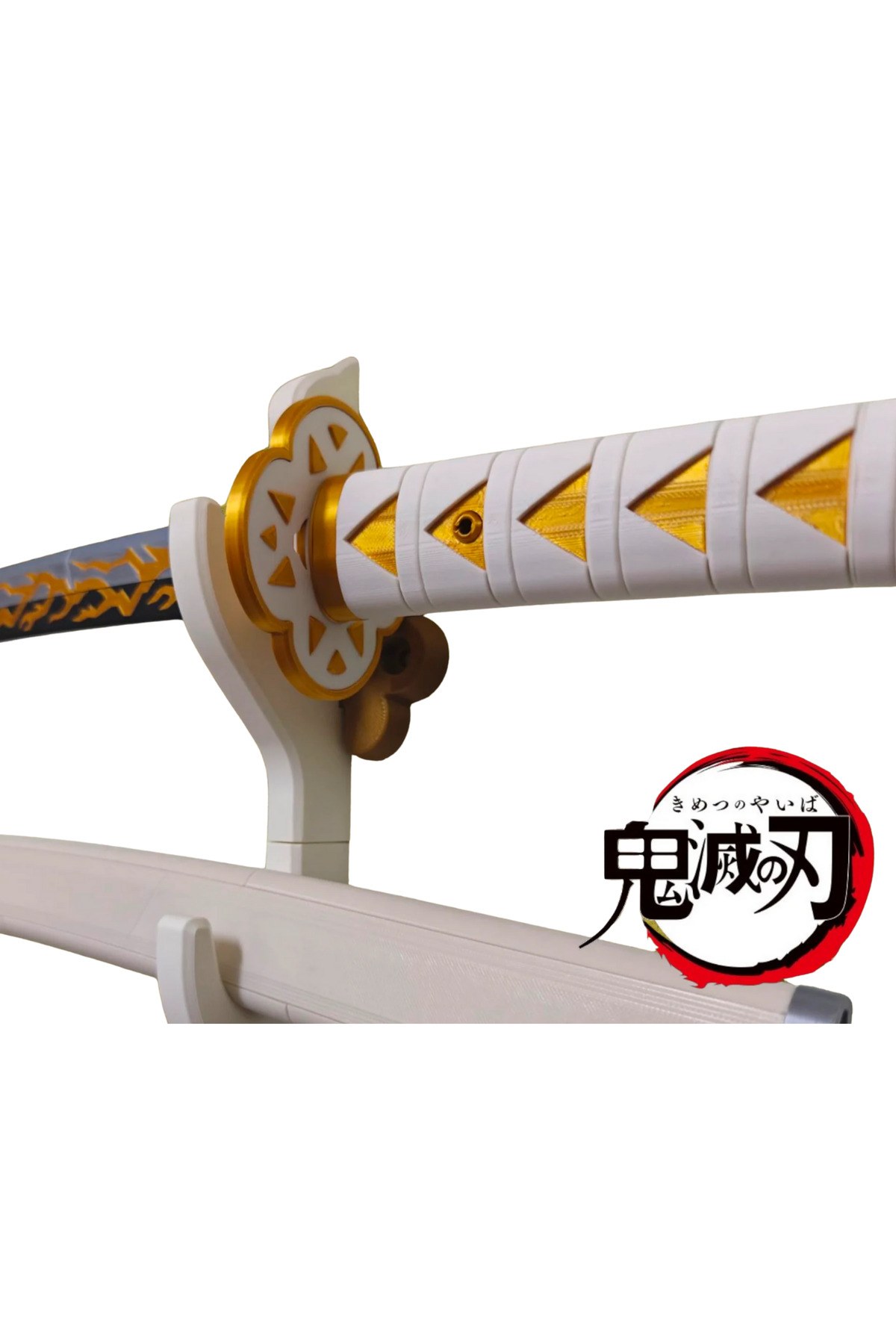 Zenitsu Katana 115 cm | Demon Slayer | Sabit Model | Kın Dahil | Stand Hediye
