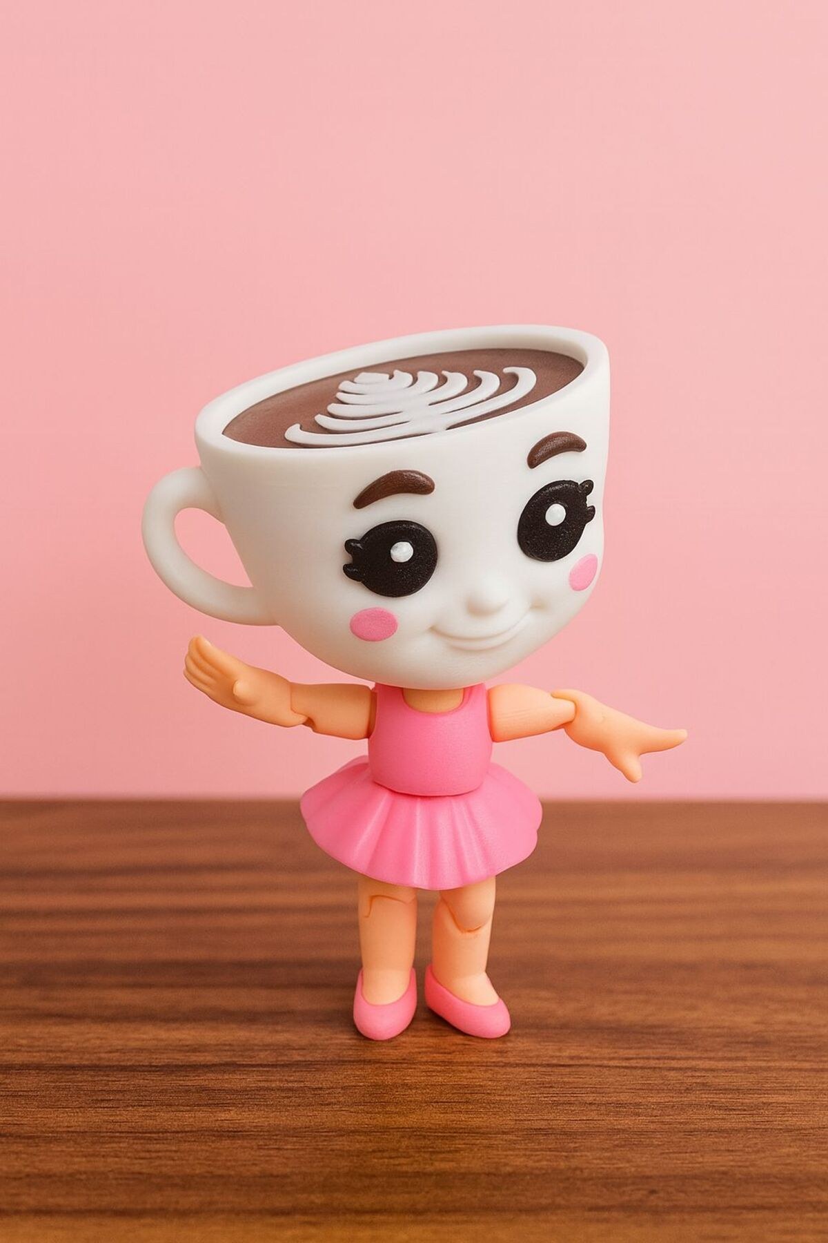Haraketli Ballerina Cappuccino Brainrot Figürü tung tung sahur ailesi